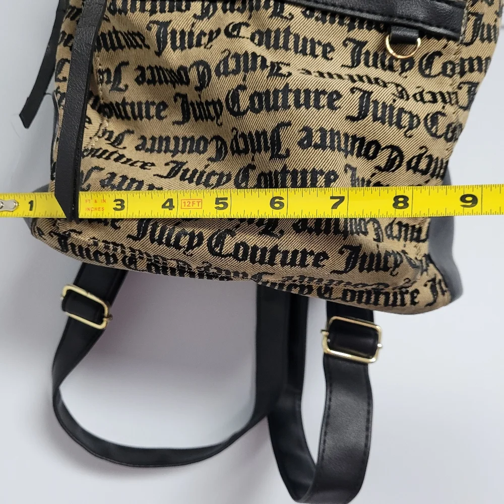 Juicy Couture Backpack Bag‎ Logo Black Brown Pop Out